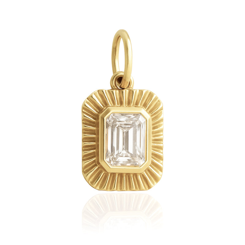 Fluted Bezel Diamond Charm