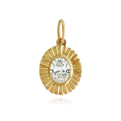 Fluted Bezel Diamond Charm
