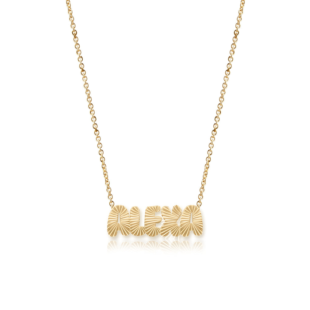 Fluted Cutout Name Necklace