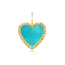 Load image into Gallery viewer, Large Fluted Outline Stone Heart Charm

