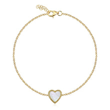 Load image into Gallery viewer, Small Fluted Outline Stone Heart Bracelet
