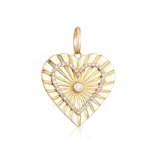 Load image into Gallery viewer, Fluted Heart Center Diamond Charm
