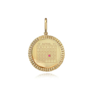 Round Fluted Calendar Charm