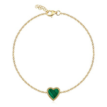 Load image into Gallery viewer, Small Fluted Outline Stone Heart Bracelet
