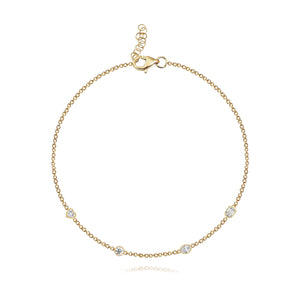 Multi Shape Diamonds Solitaire Bracelet