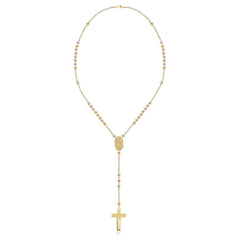 Gold and Diamond Ball Rosary Necklace