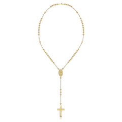Gold Ball Rosary Necklace
