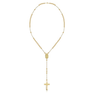 Gold Ball Rosary Necklace