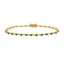 Load image into Gallery viewer, Gemstone and Diamonds Segment Tennis Bracelet
