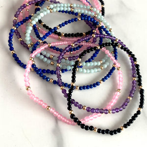 Gemstone and Gold Bead Bracelet