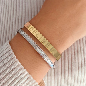 Gold Engraved Clip-on Bangle