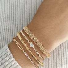 Load image into Gallery viewer, Gold and Pave Arrow Bangle
