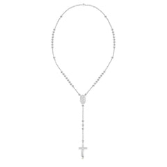 Gold and Diamond Ball Rosary Necklace