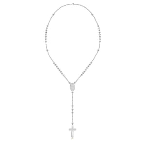 Gold and Diamond Ball Rosary Necklace