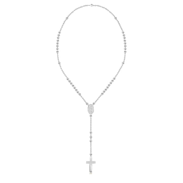 Gold and Diamond Ball Rosary Necklace