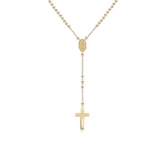 Gold and Diamond Ball Rosary Necklace