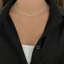 Load image into Gallery viewer, Gold and Diamonds Balls Lariat Necklace
