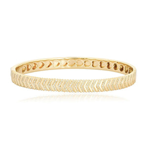 Gold and Pave Arrow Bangle