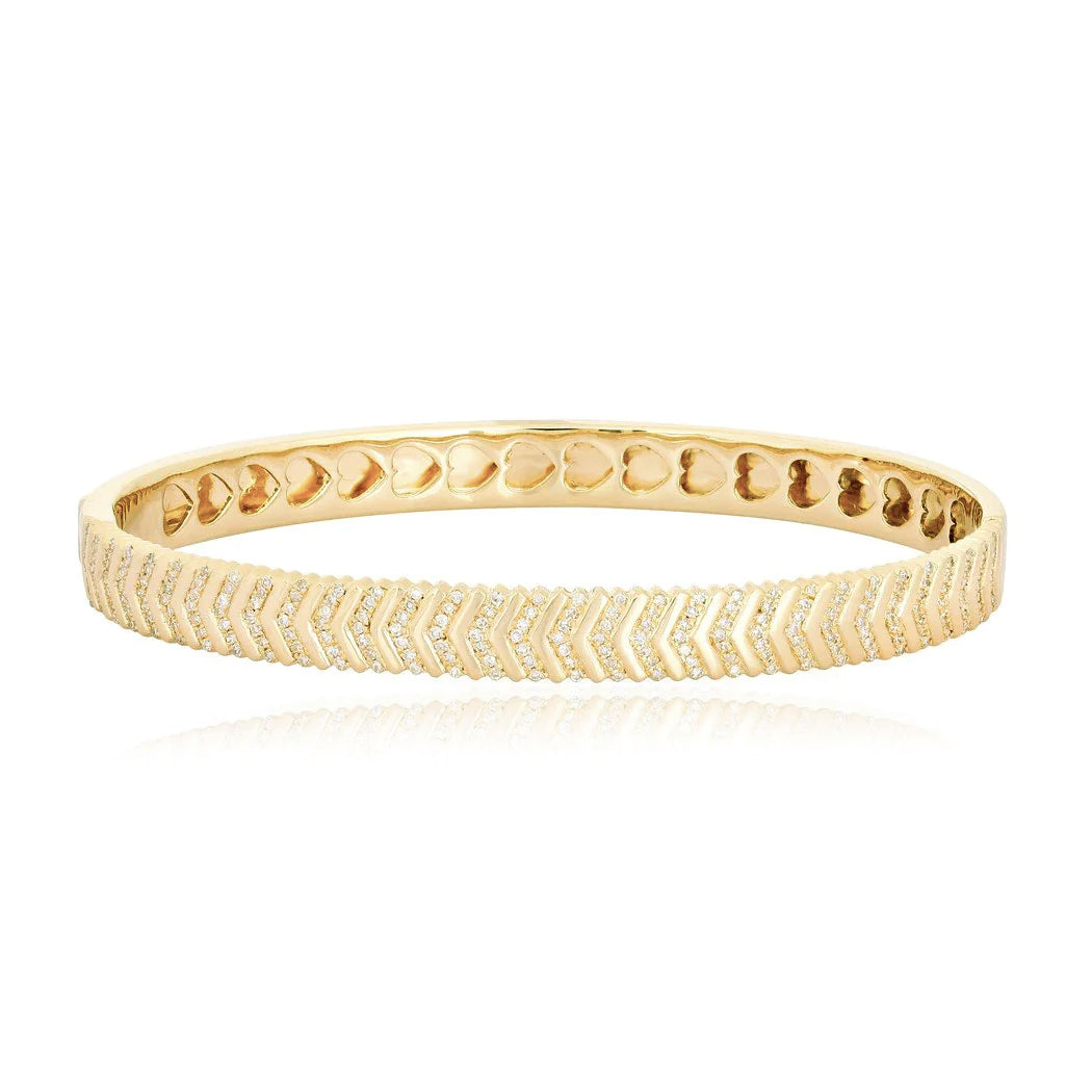 Gold and Pave Arrow Bangle