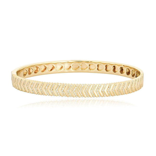 Gold and Pave Arrow Bangle