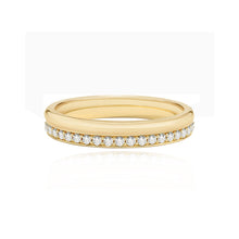 Load image into Gallery viewer, Gold Band and Pave Band Wedding Ring
