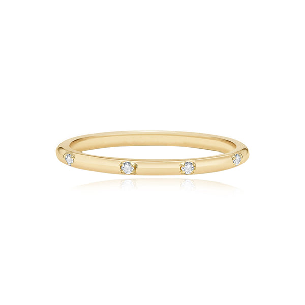 Gold with Diamonds Wedding Band