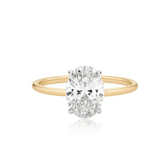 Two-tone gold band engagement ring in 14K gold, 1 total carat weight