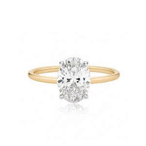 Two Tone Gold Band Engagement Ring