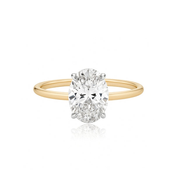 Two Tone Gold Band Engagement Ring