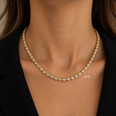 East to West Oval Bezel Lab Diamond Tennis Necklace