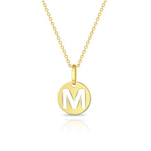 Load image into Gallery viewer, Gold Disc Cutout Initial Baby Necklace
