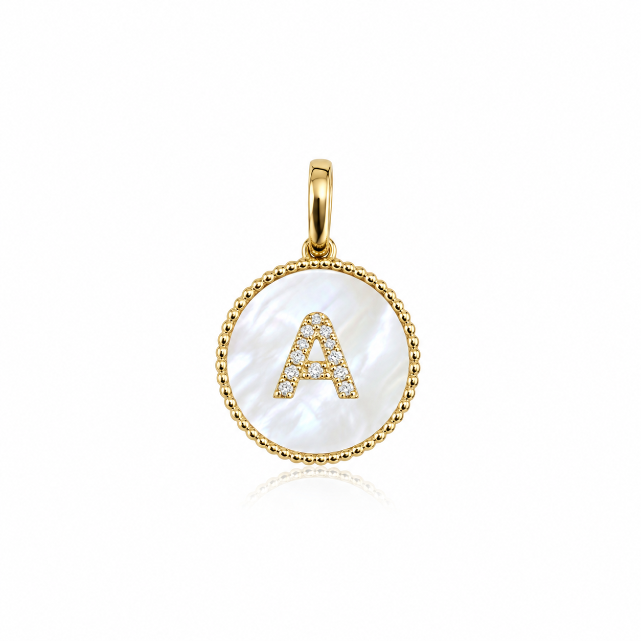 Diamond Initial Round Stone Charm