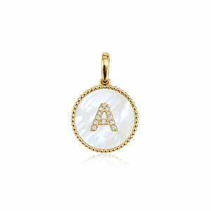 Diamond Initial Round Stone Charm