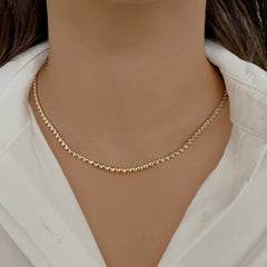 Golden Heart Tennis Necklace