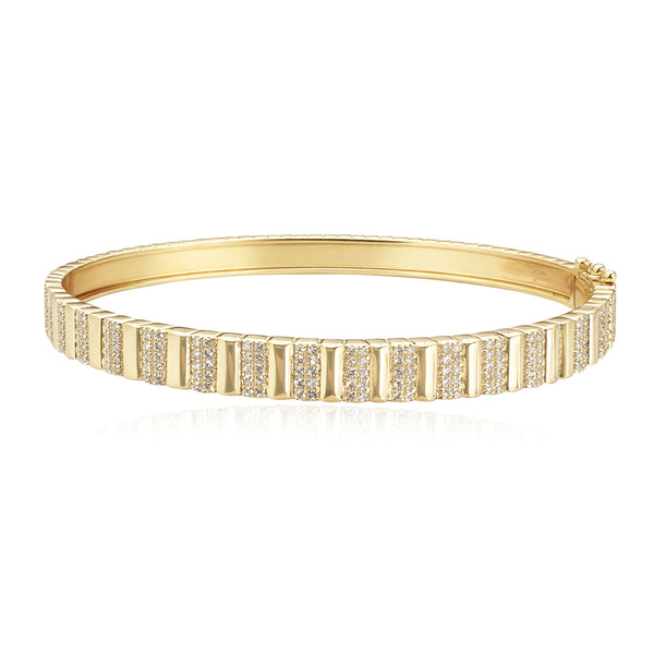 Golden Spaced Pave Bangle