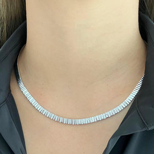 Golden Striped Diamond Necklace