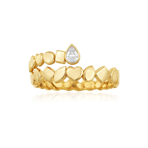 Golden Swirl Half Multi Shape Ring