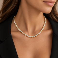 Heart Bezel Diamond Bezel Tennis Necklace