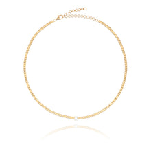 Load image into Gallery viewer, Golden Rectangle and Solitaire Tennis Necklace
