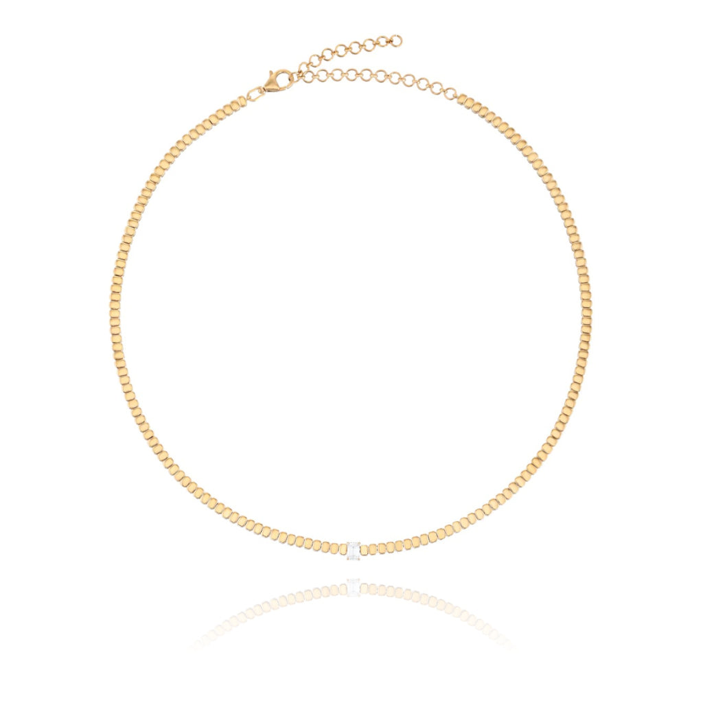Golden Rectangle and Solitaire Tennis Necklace