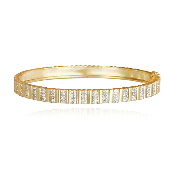 Golden Spaced Pave Bangle