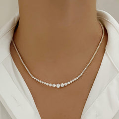 Graduated Diamond Tennis Necklace