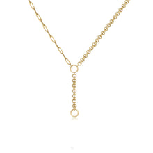 Load image into Gallery viewer, Half Rolo Half Paperclip Lariat with Clasp Chain
