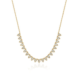 Half Tennis Pear Bezel Lab Diamond Necklace