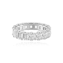 Load image into Gallery viewer, Half Emerald Half Oval Lab Diamond Eternity Ring
