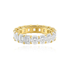 Load image into Gallery viewer, Half Emerald Half Round Lab Diamond Eternity Ring
