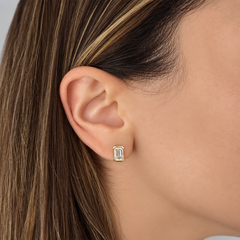 Half Bezel Lab Diamond Studs