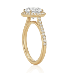 Lab Halo Diamond Pave Lab Engagement Ring