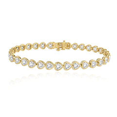 Heart Bezel Diamond Bezel Tennis Bracelet
