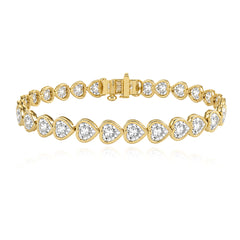 Heart Bezel Diamond Bezel Tennis Bracelet